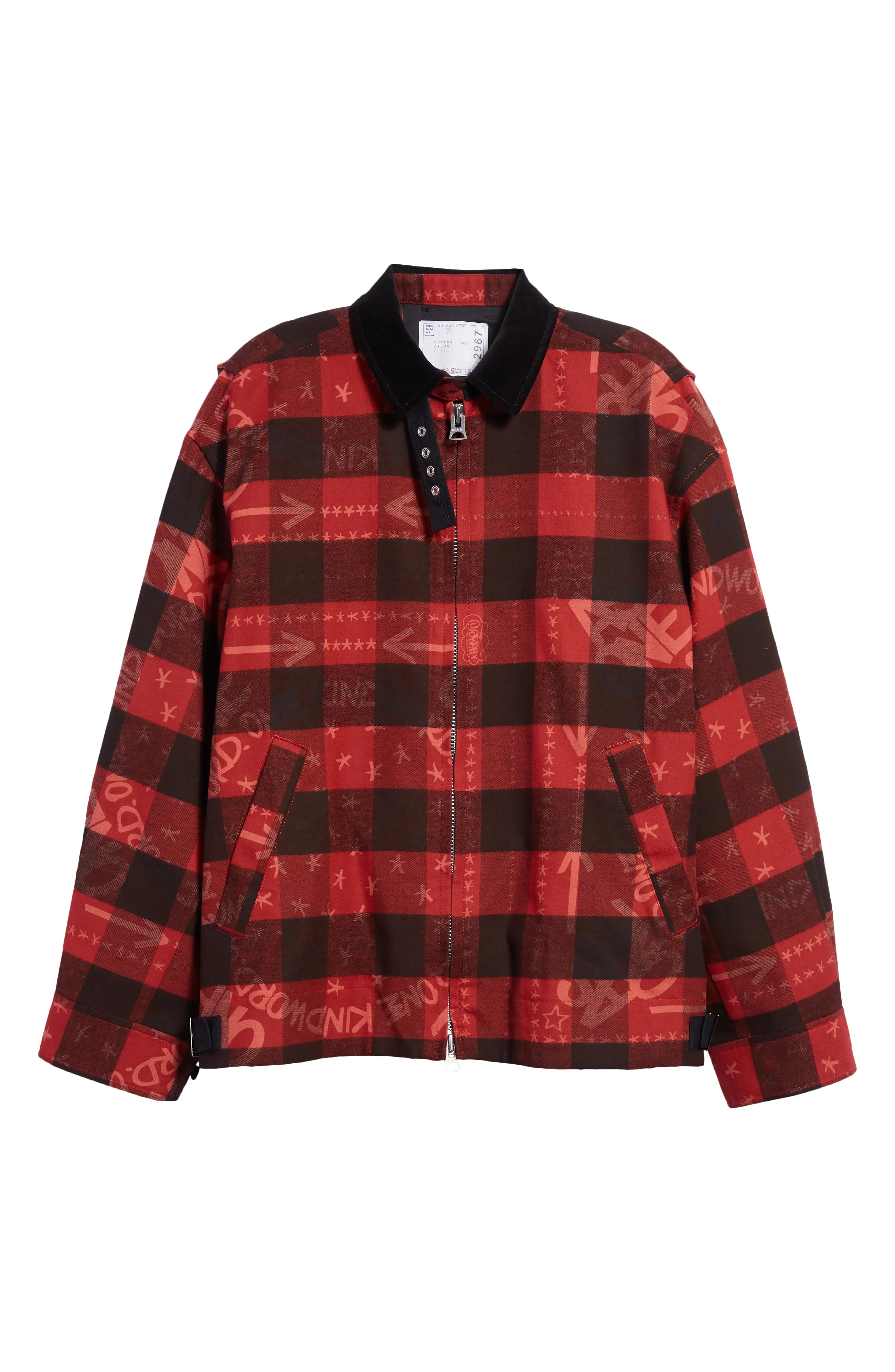 sacai x Eric Haze Graphic Buffalo Check Shirt Jacket | REVERSIBLE