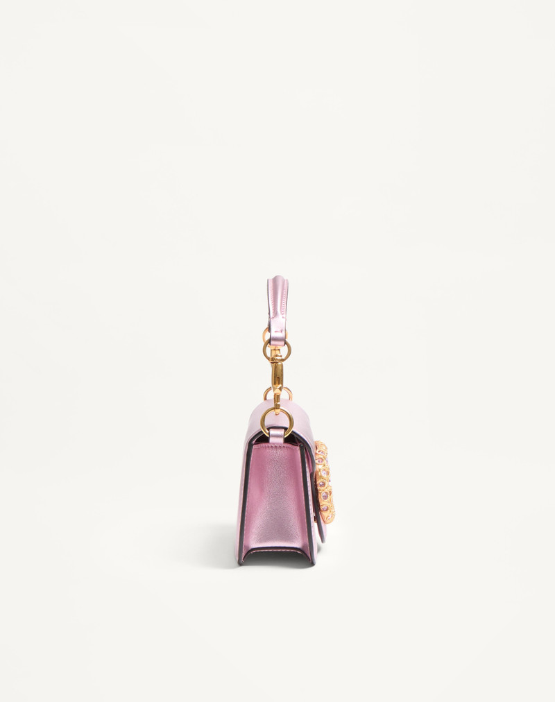VALENTINO GARAVANI LOC 의 SMALL SHOULDER BAG 에 LAMINATED CALFSKIN 와 JEWEL LOGO 4