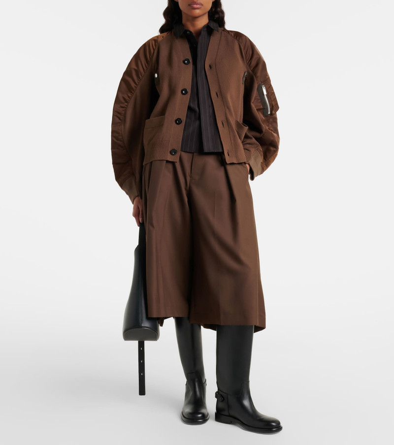 sacai Cotton-blend and twill cardigan outlook