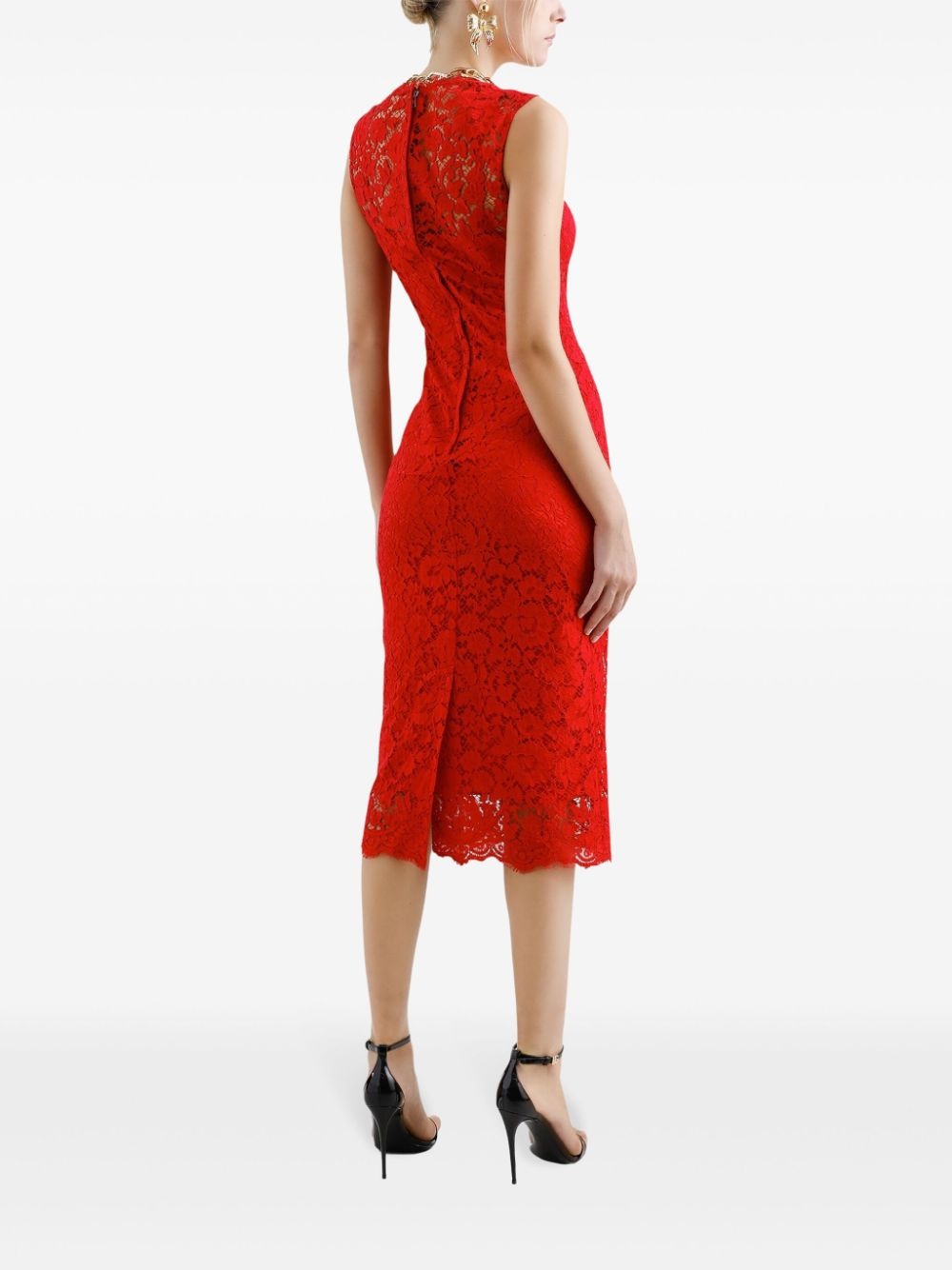 floral-lace midi dress - 3