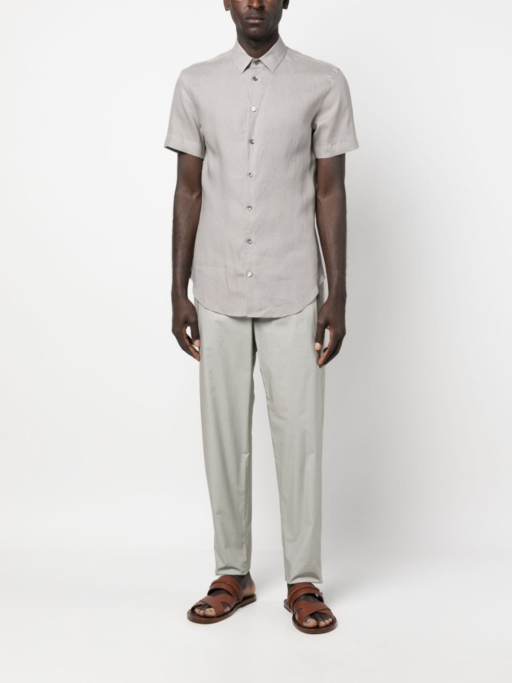 elasticated-waist cotton trousers - 2