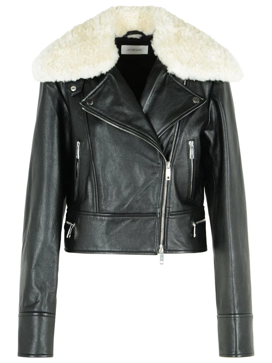 Sportmax 'Toscana' Black Leather Jacket - 1