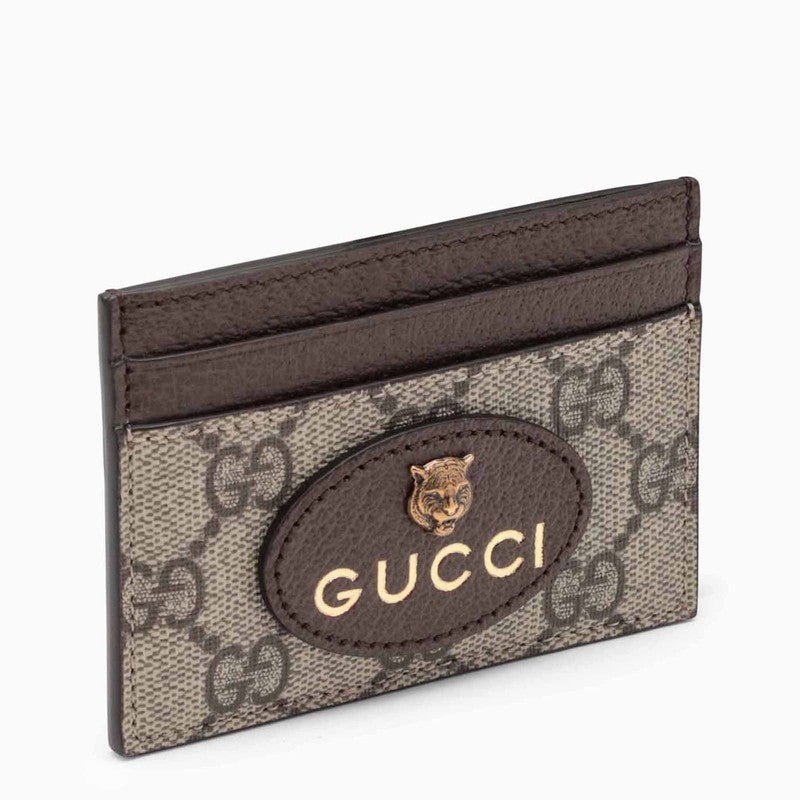 Gucci Beige Card Holder In Gg Supreme Men - 1