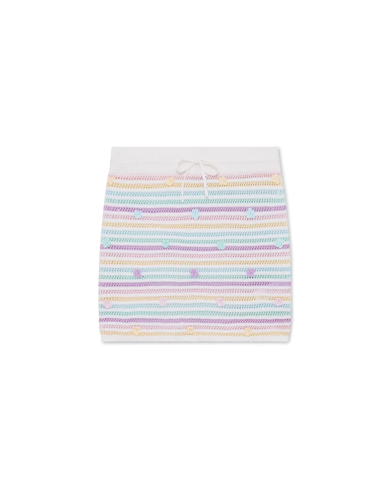 Flower Stripe Cotton Crochet Skirt | Casablanca Paris - 1