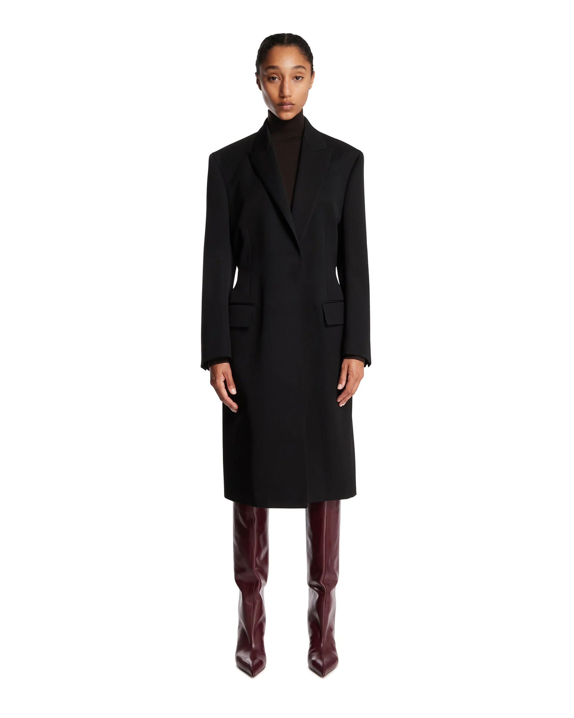 Black Wool Coat - 1