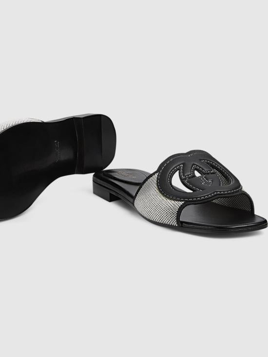 SLIDE SANDAL WITH INTERLOCKING G - 6