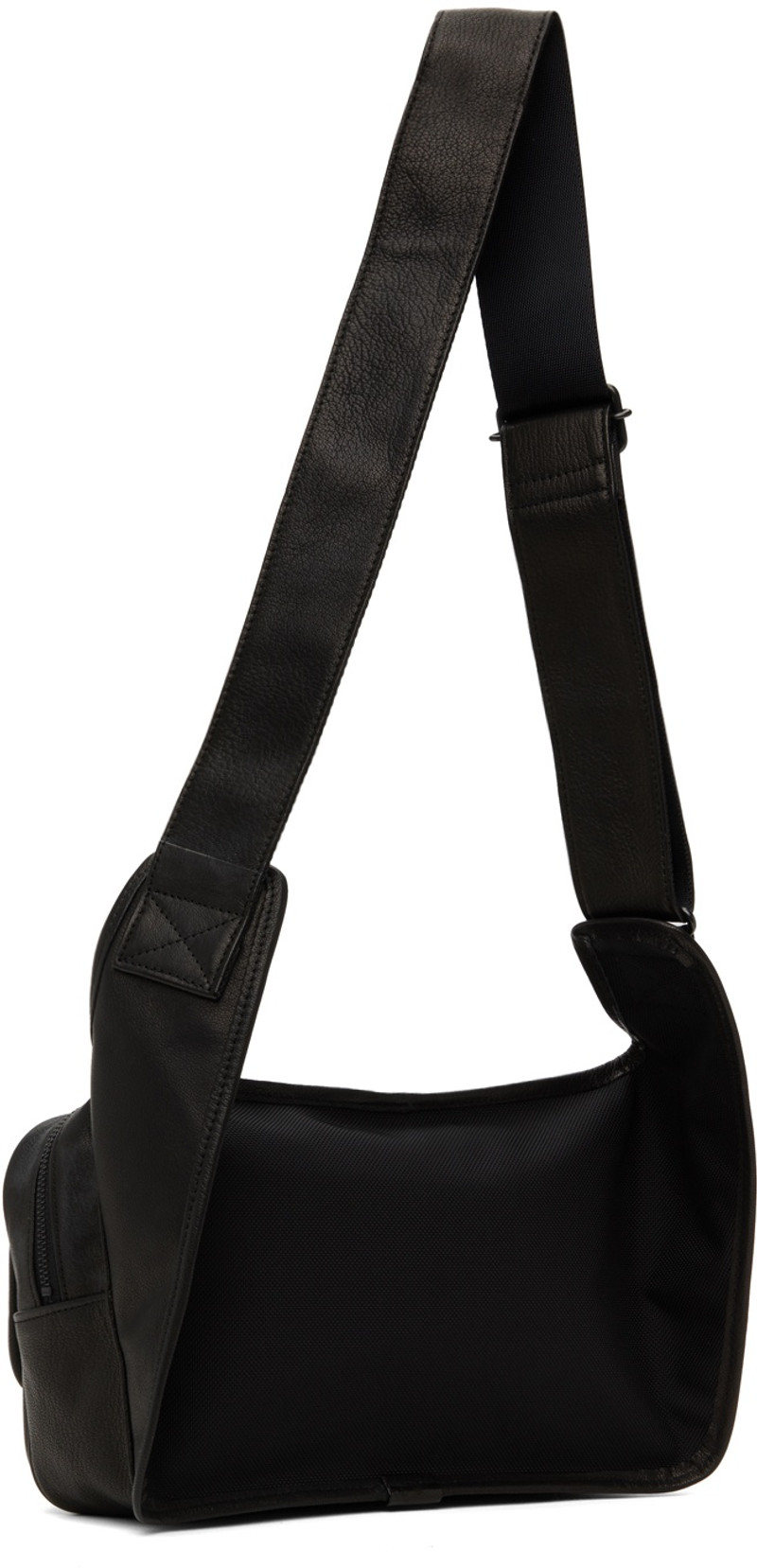 Black Oil Goat Skin Messenger Bag 3