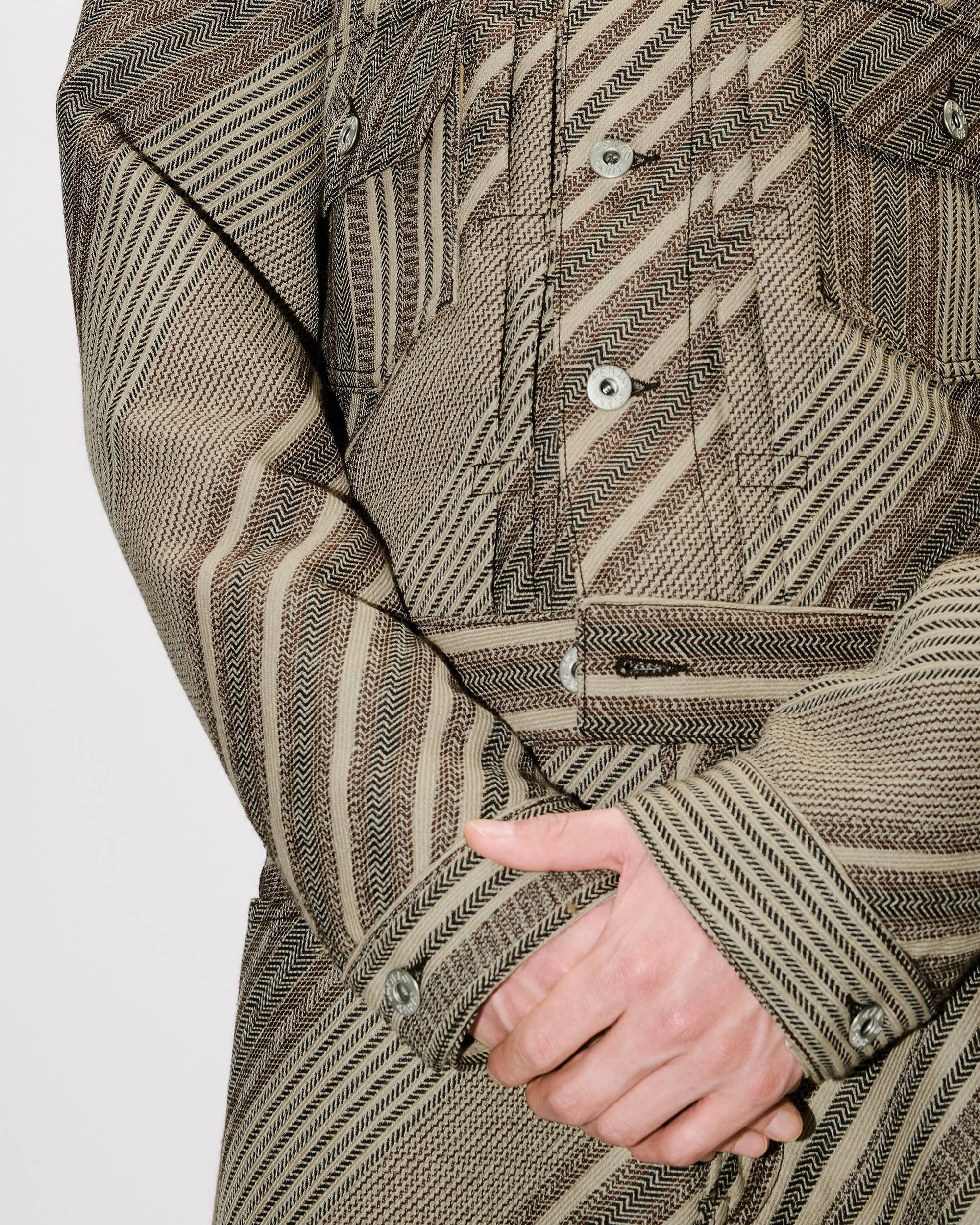 'Kenzo Diagonal Stripe' slim pleated trucker jacket - 7