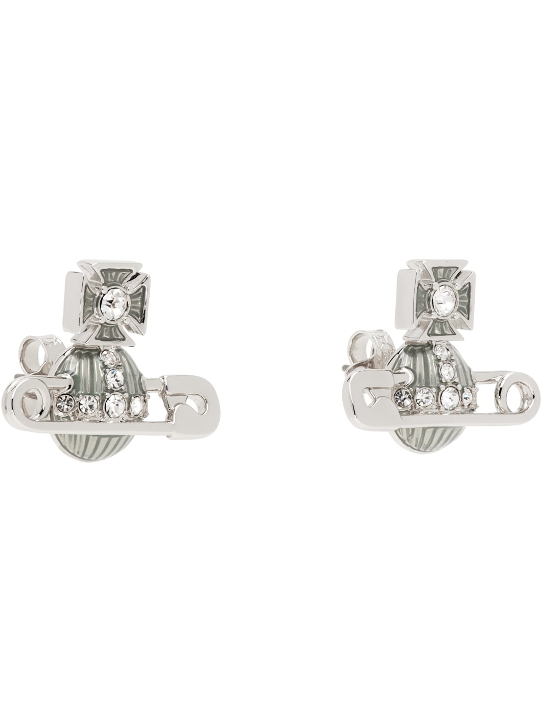 Silver & Blue Kitty Earrings - 2