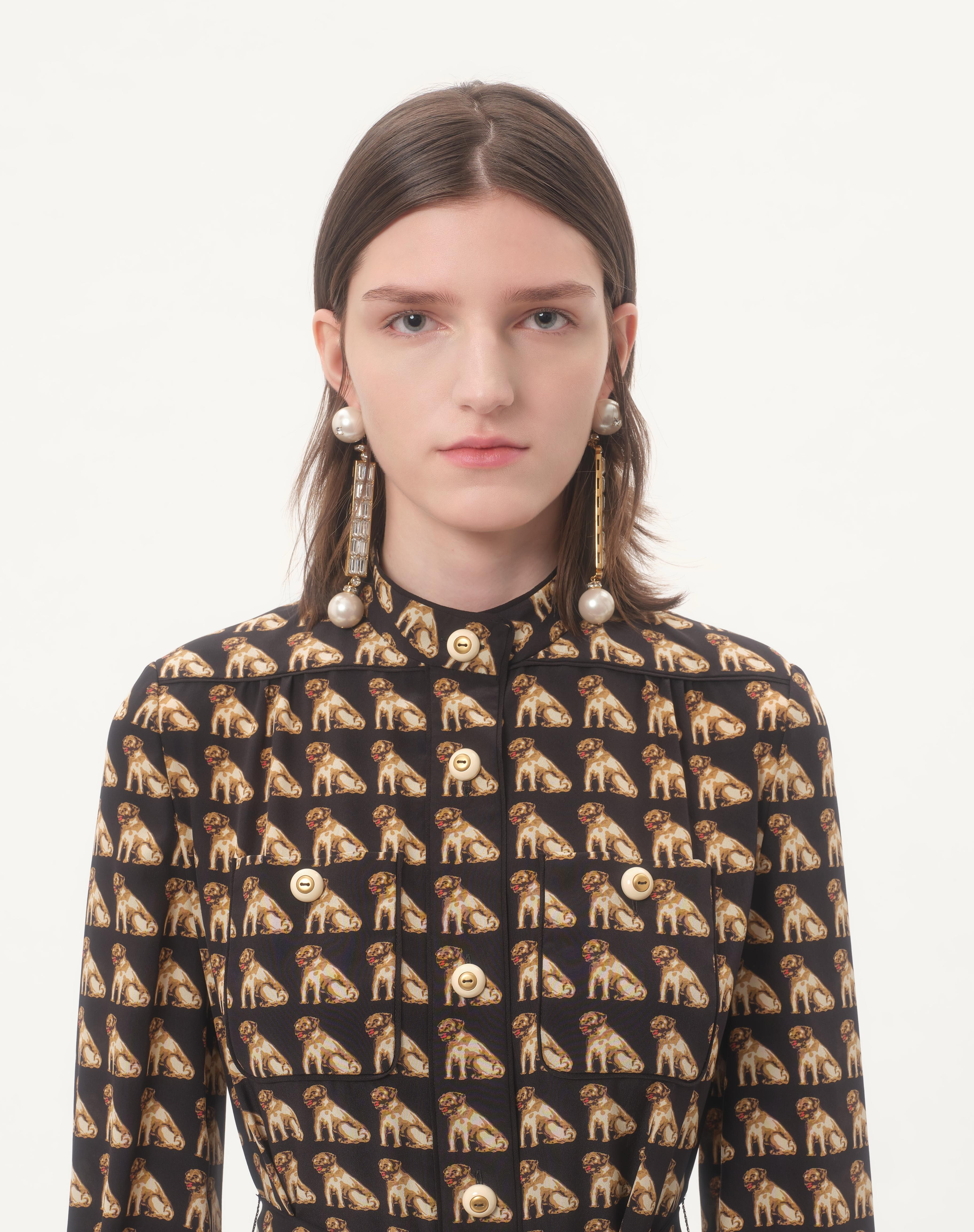 CREPE DE CHINE BLOUSE WITH PETIT CHARLES PRINT - 4