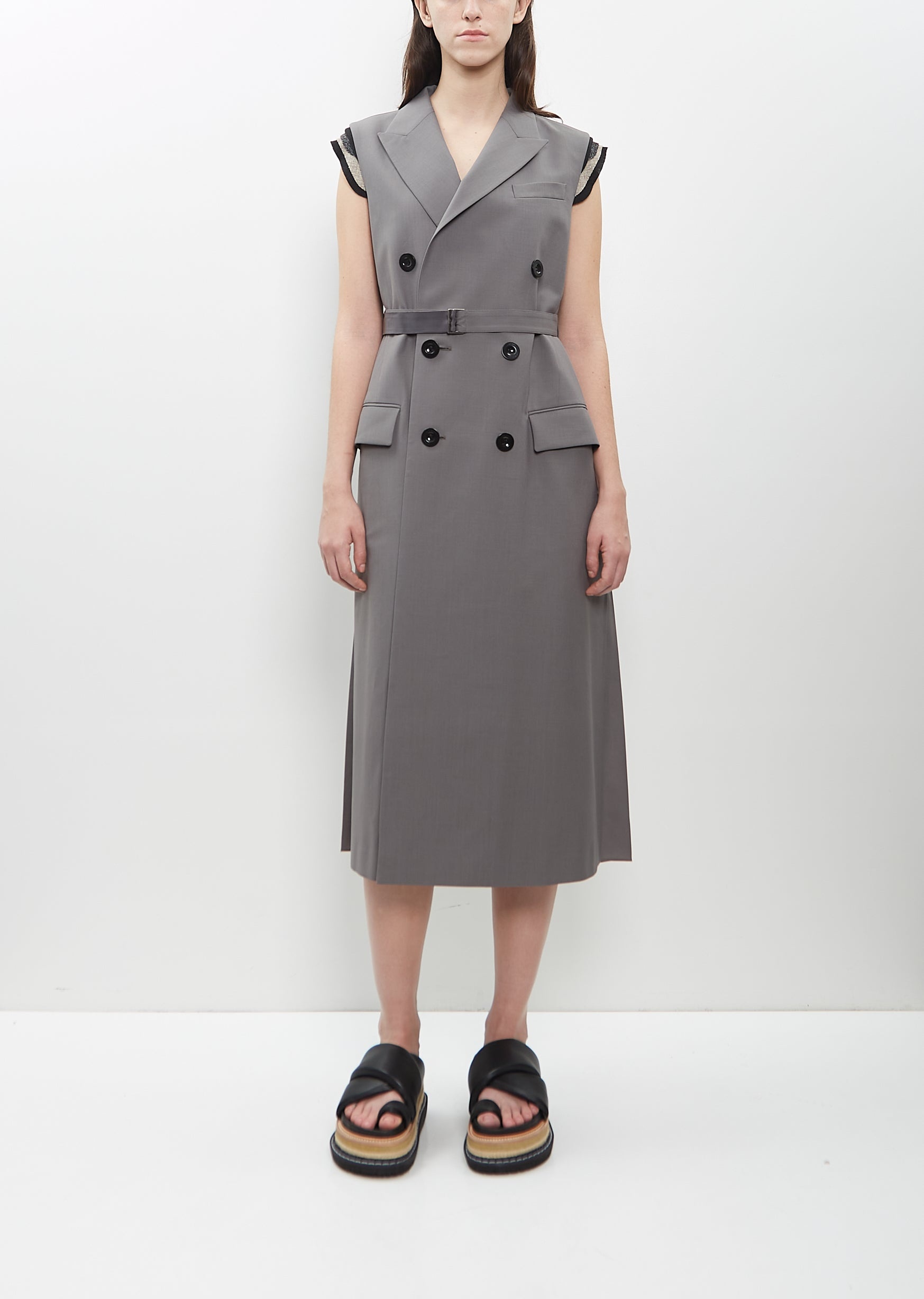 sacai Suiting Long Vest | REVERSIBLE
