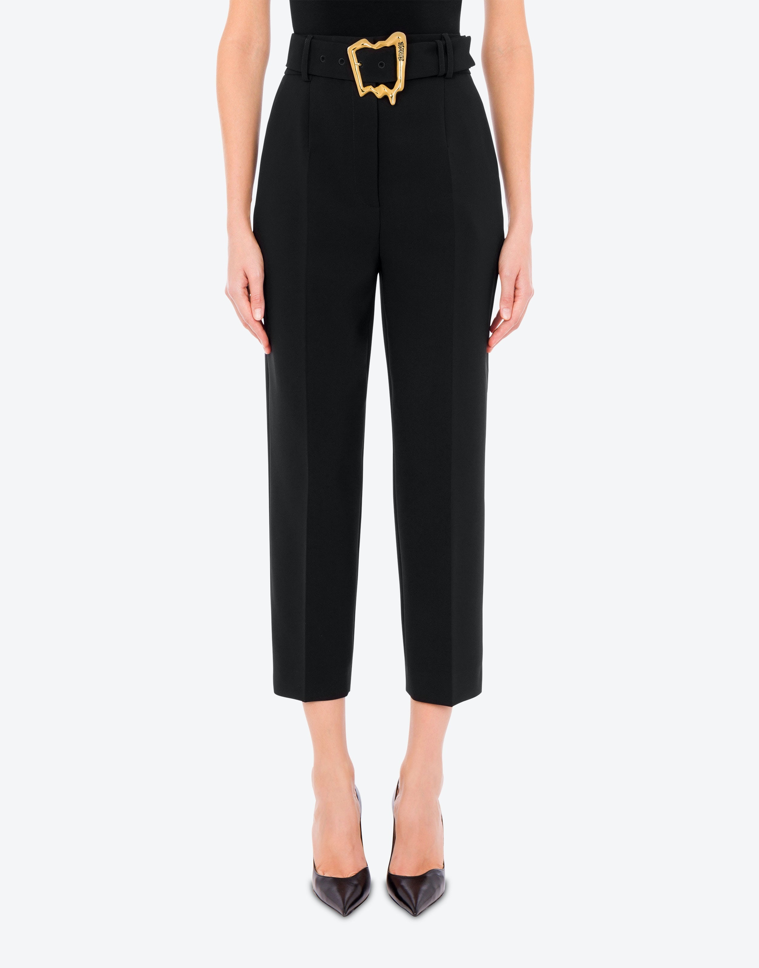 MORPHED BUCKLE STRETCH CRÊPE TROUSERS - 2