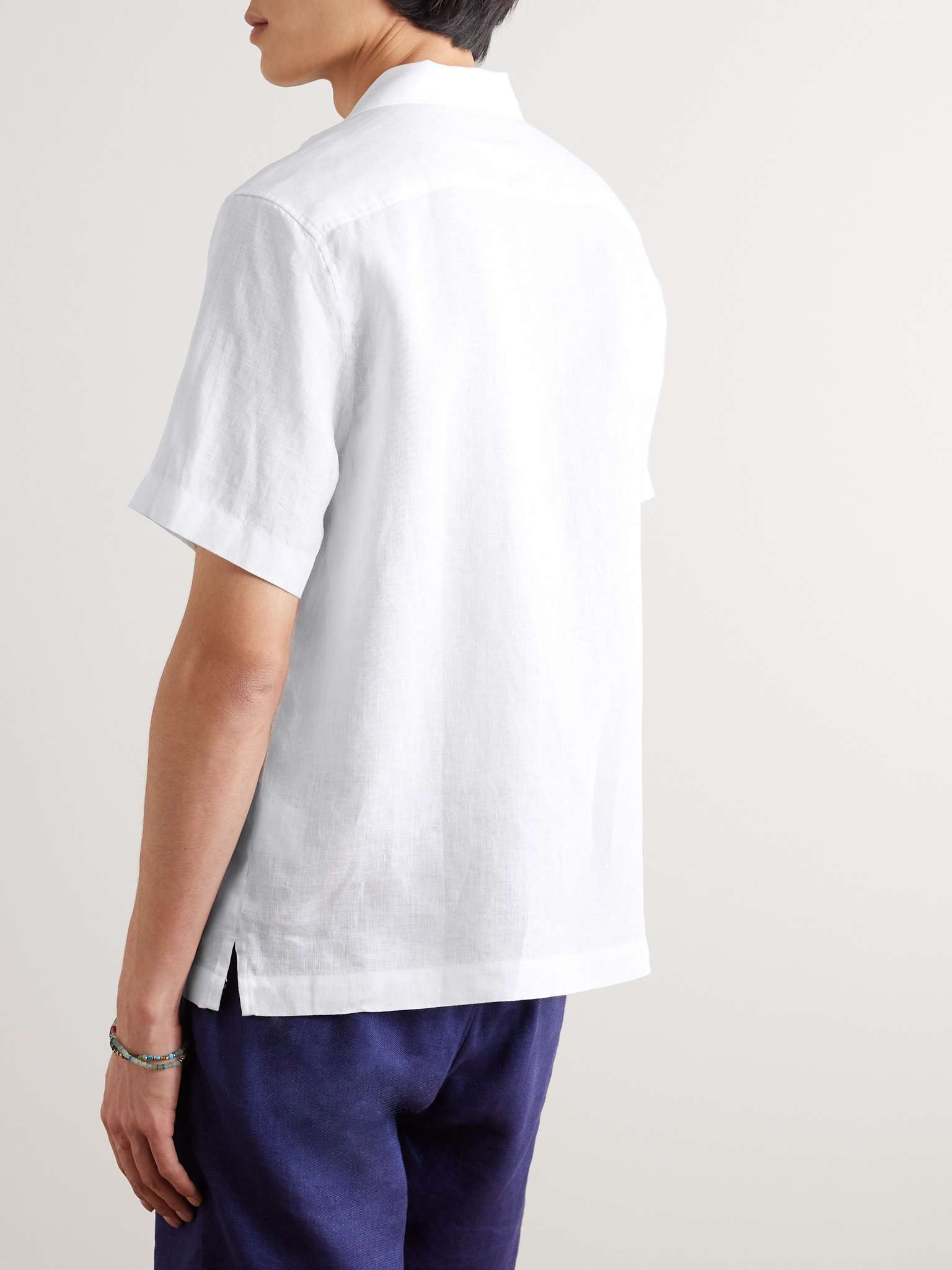 Angelo Camp-Collar Linen Shirt - 4