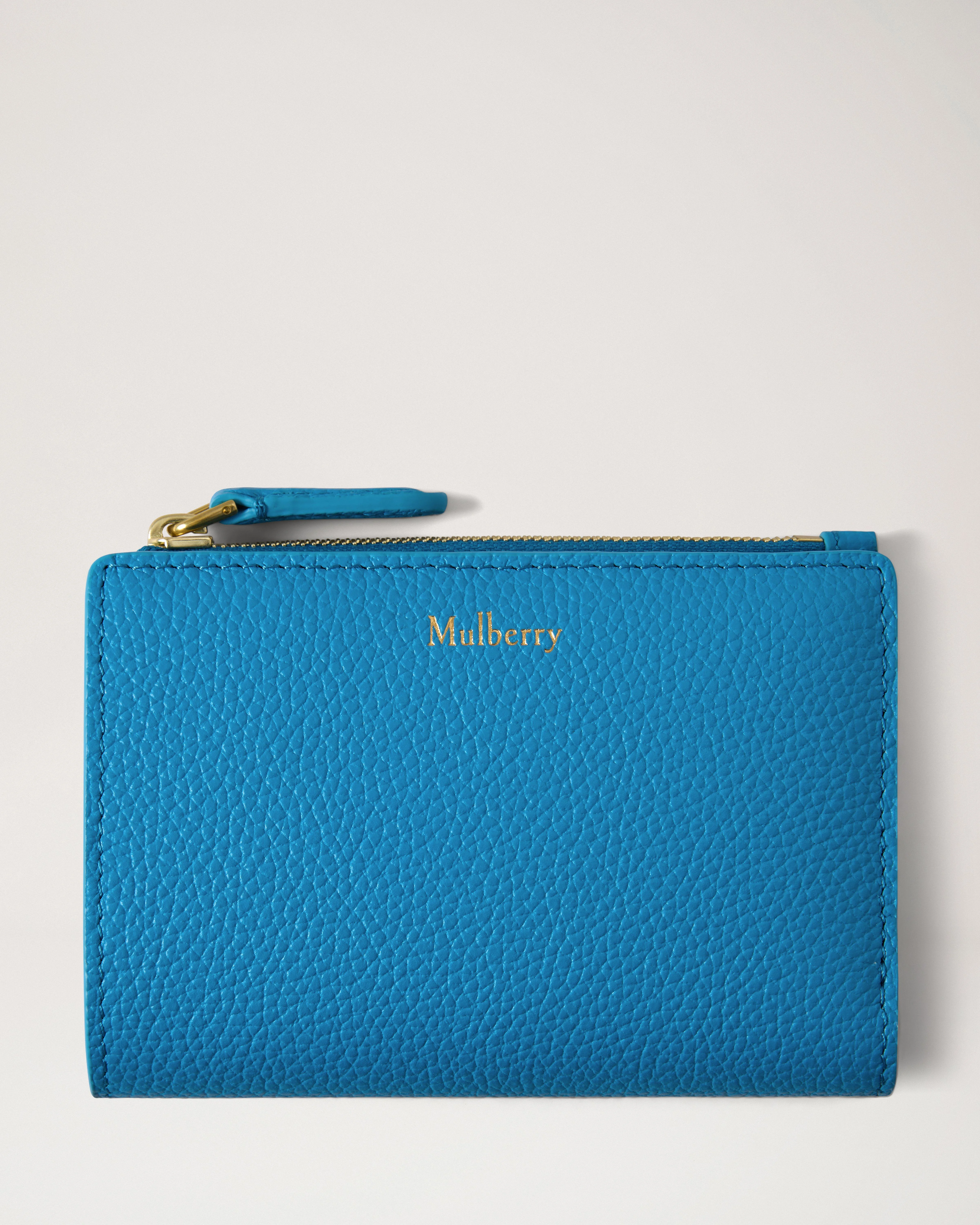 Continental Bifold Zipped Wallet Portobello Blue Small Classic Grain - 1