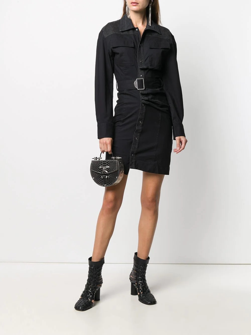 belted shirt dress - 2