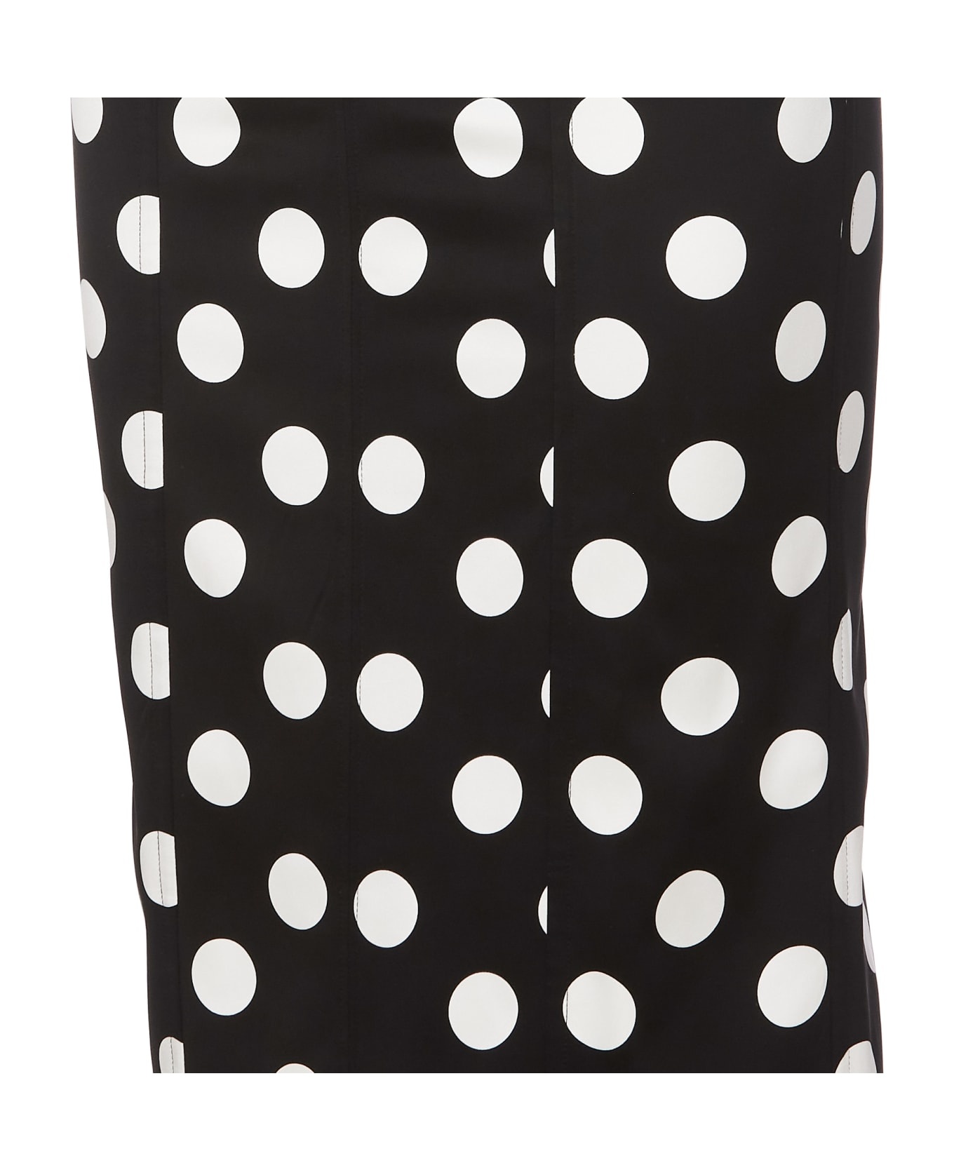 Polka Dot Print Bustier Midi Dress - 3