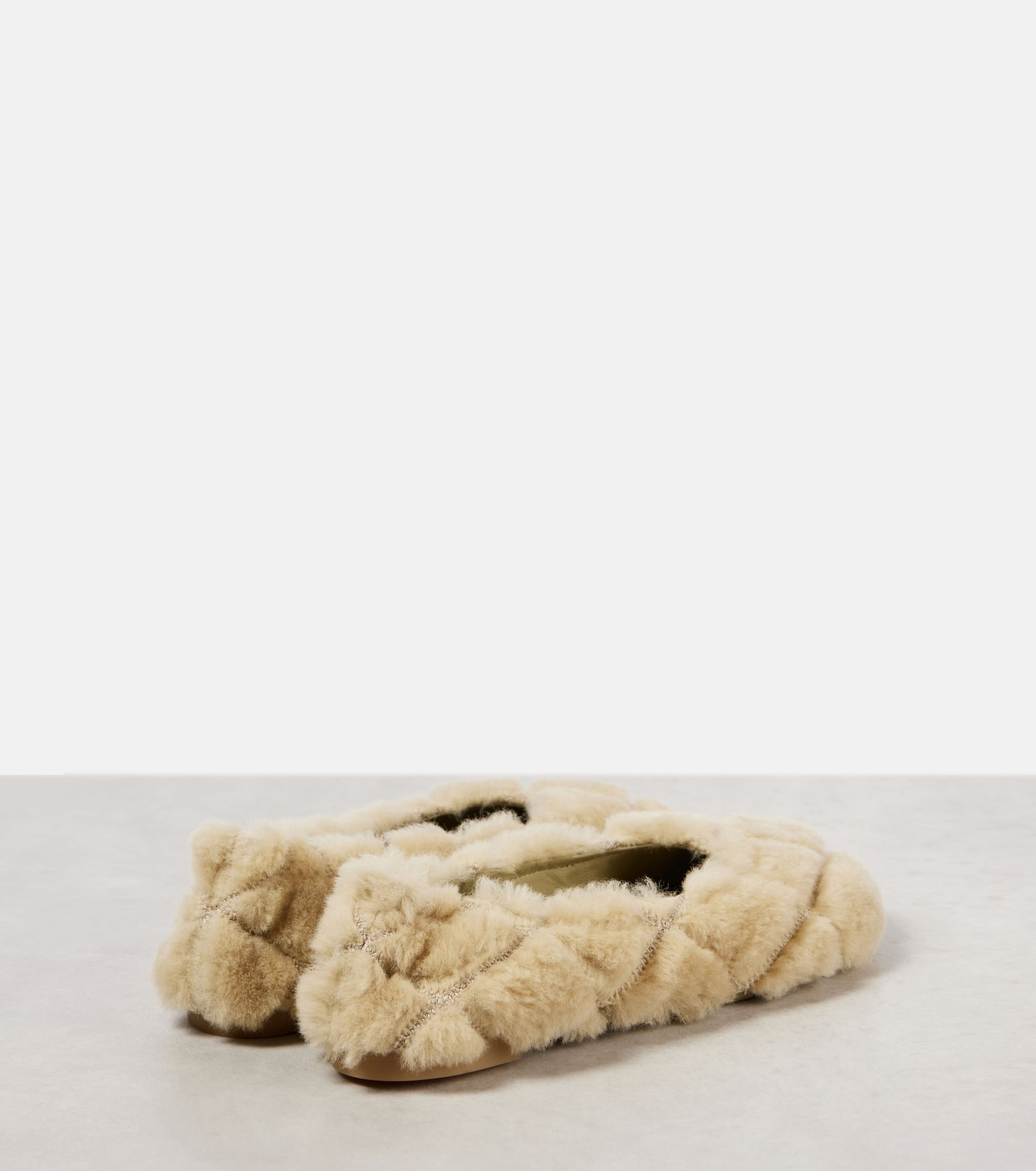 Baby quilted shearling ballet flats - 2