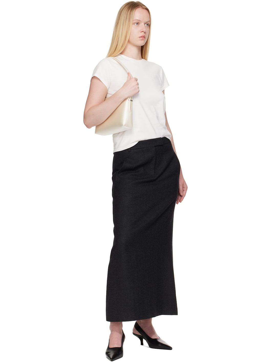Off-White Bevel Satin Wristlet Clutch - 4