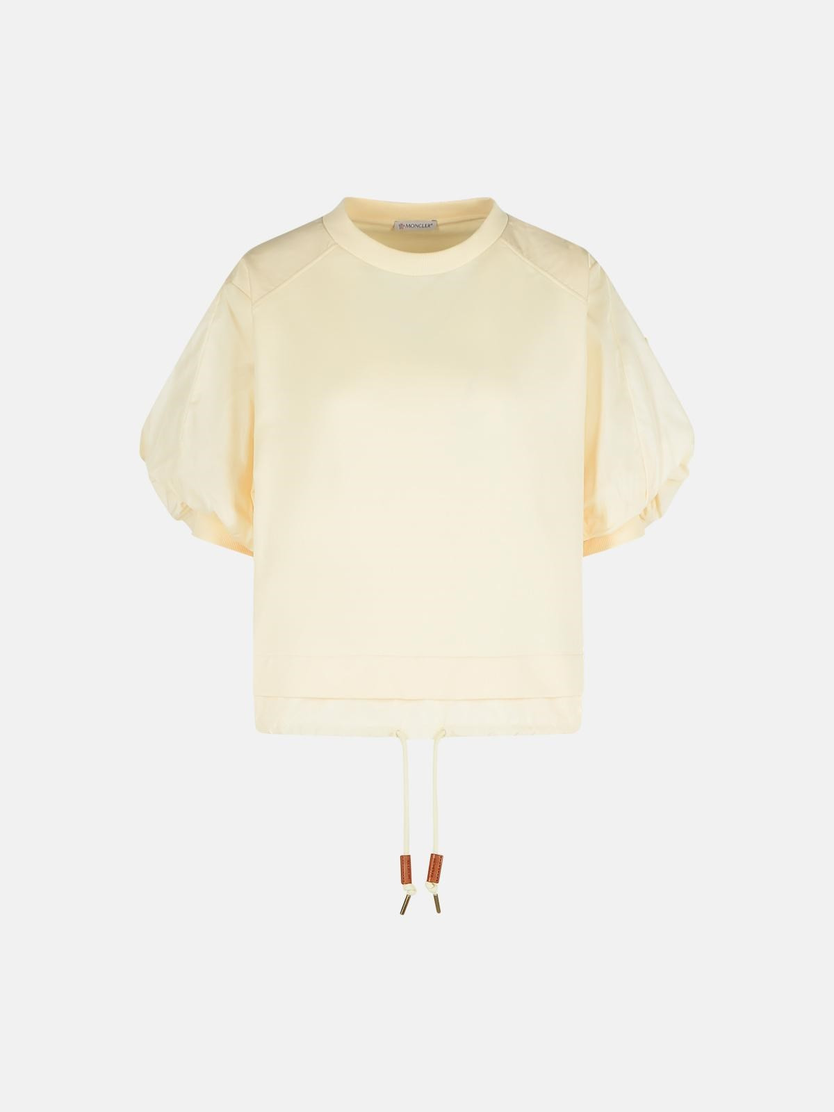 'OVER' IVORY COTTON T-SHIRT - 1