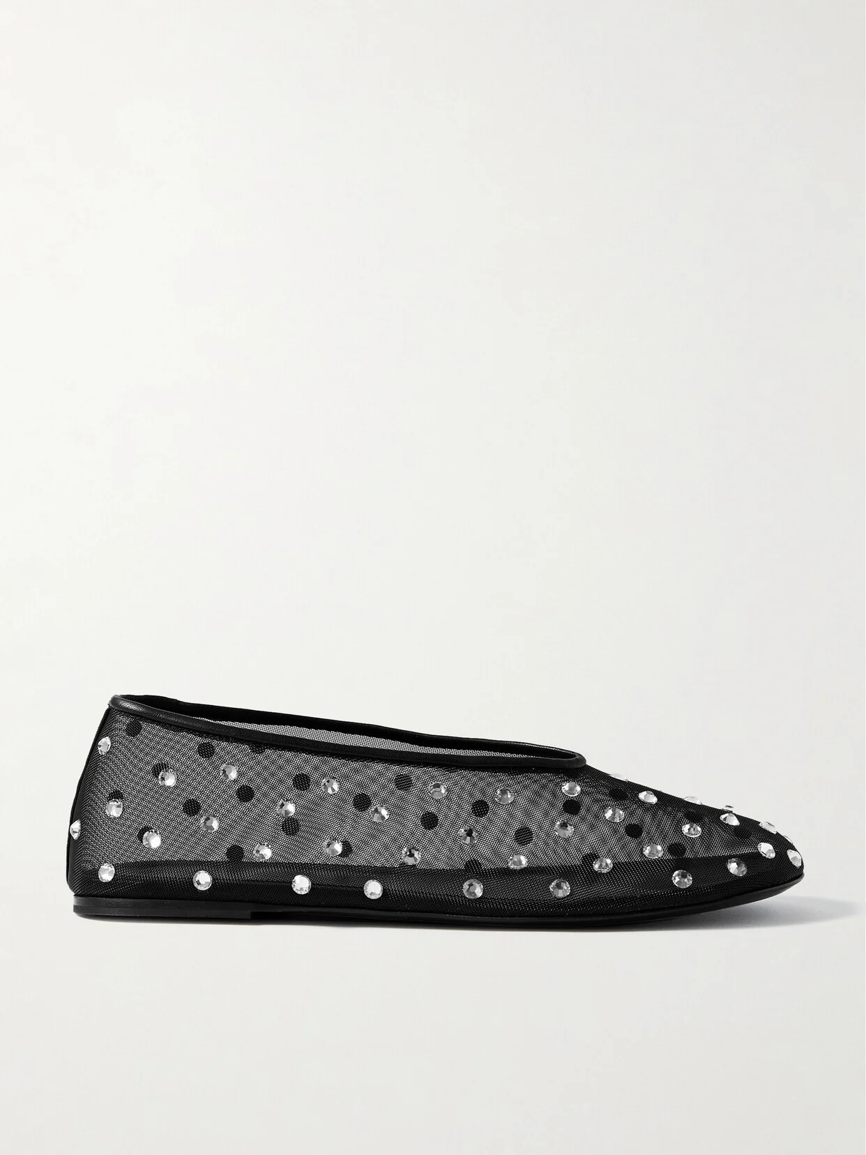 Marcy Crystal-embellished Mesh Ballet Flats - 1