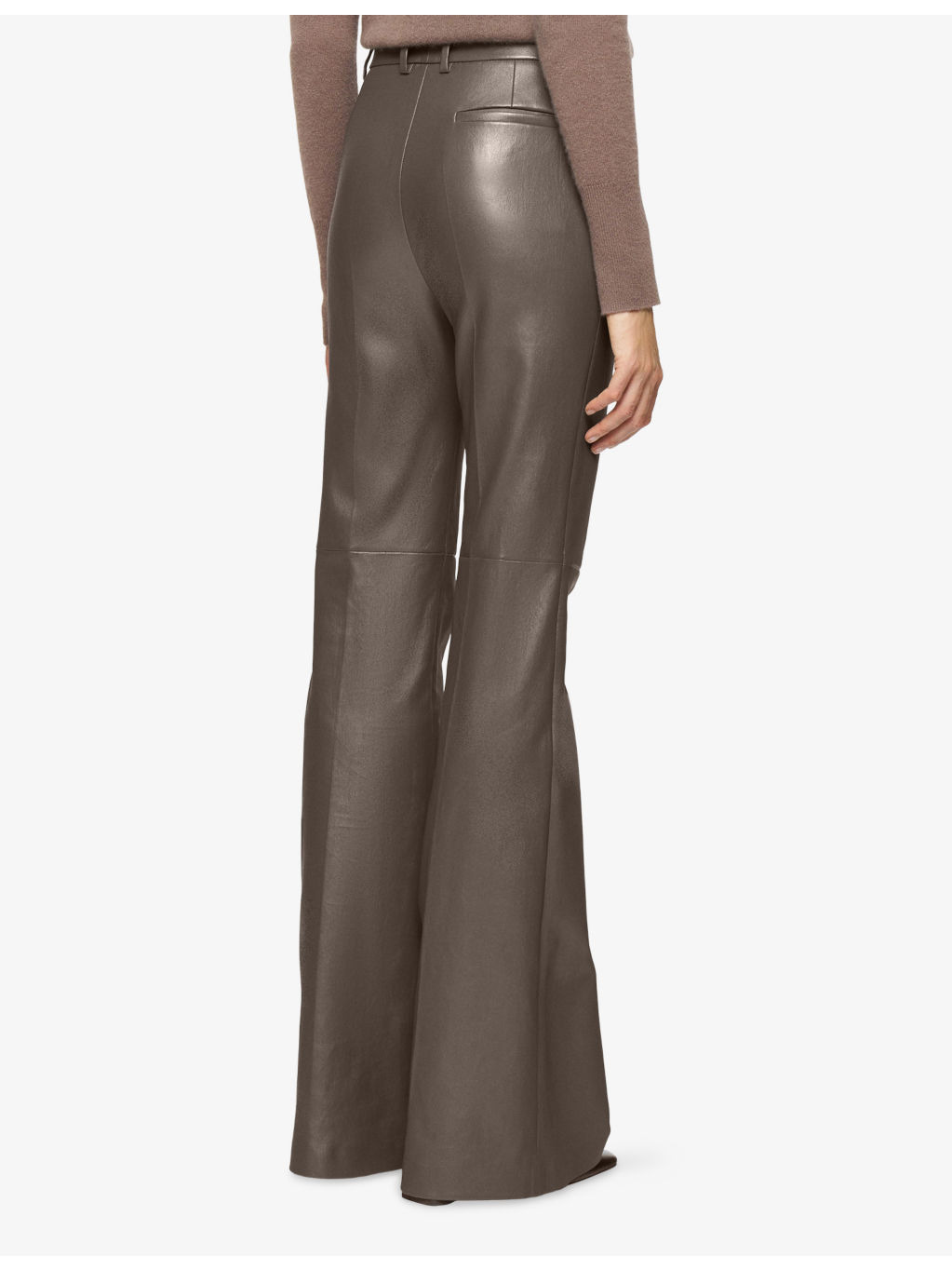 Tafira Flared Stretch-Leather Trousers - 3