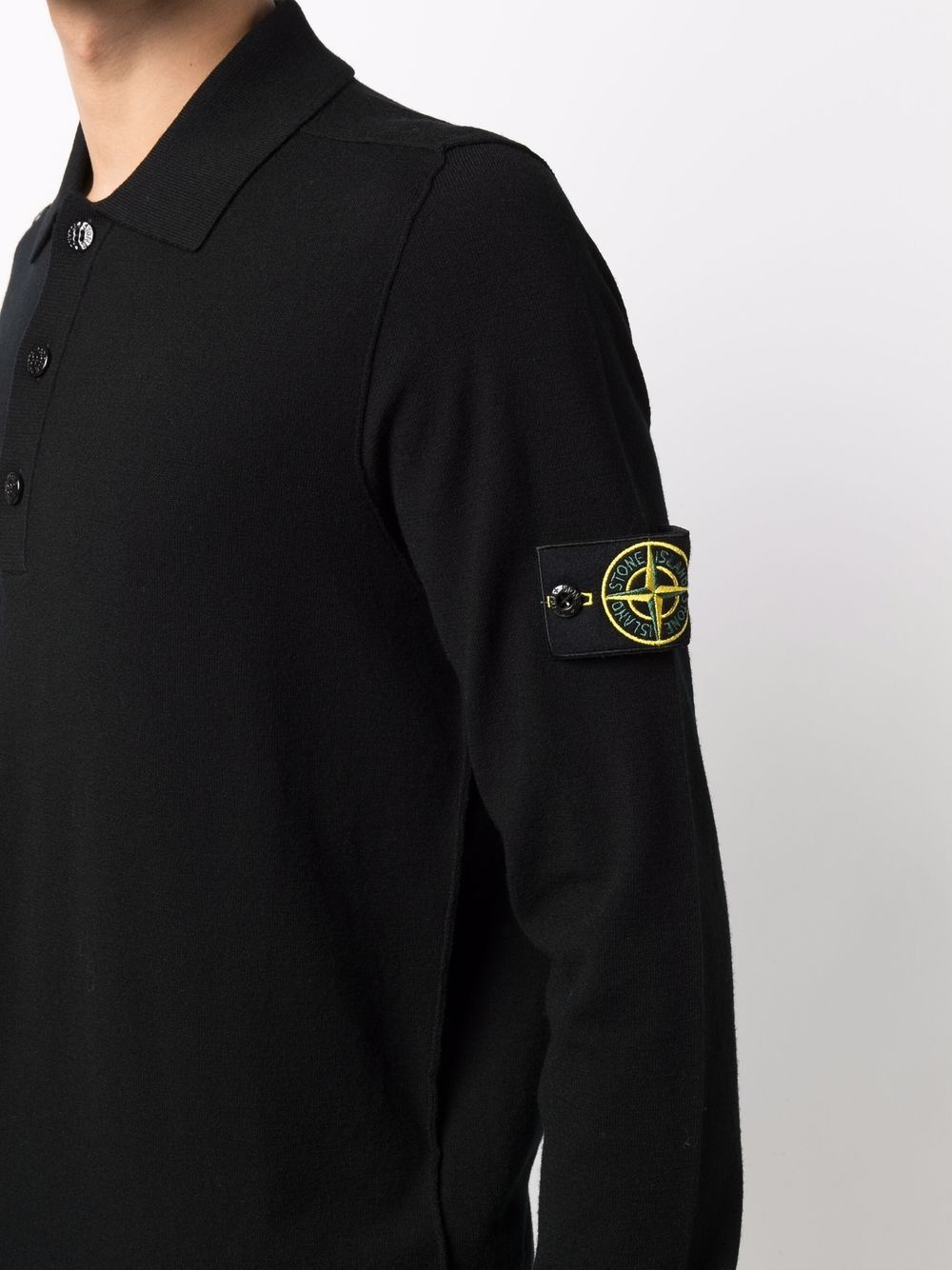 Compass long-sleeve knit polo shirt - 5