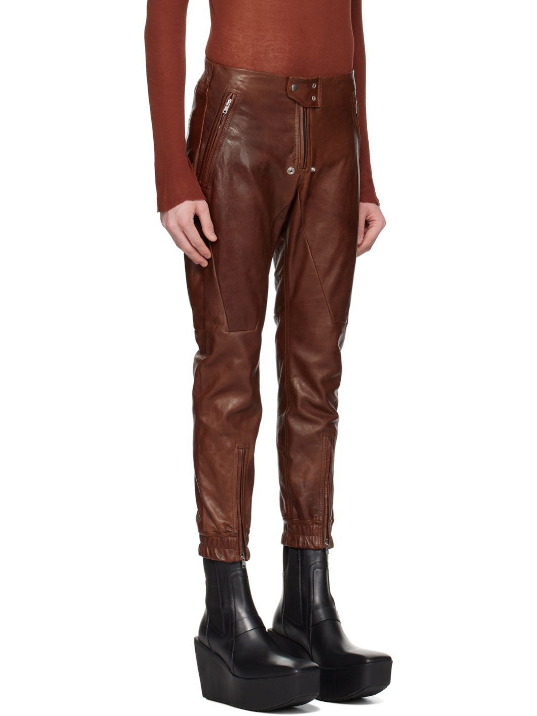 Brown Luxor Leather Pants - 2
