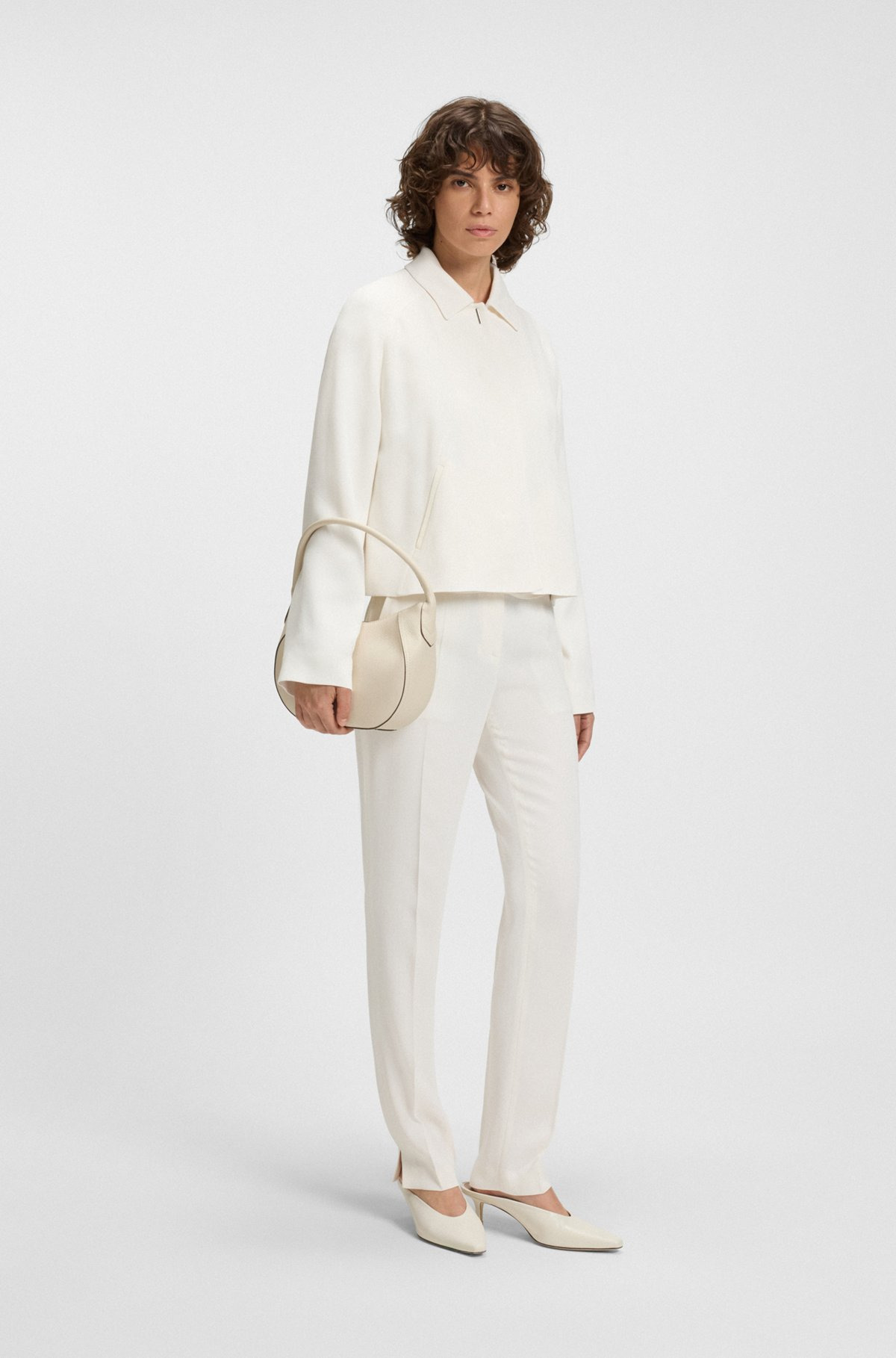 CREPE BLAZER WITH CONCEALED CLOSURE - 3