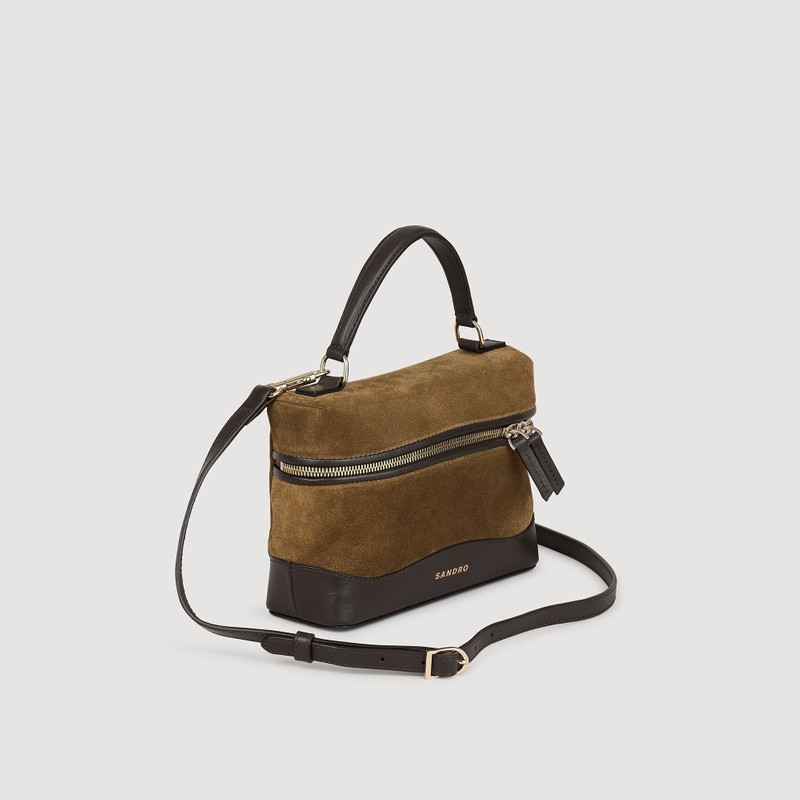 Sandro TANGOLINO LEATHER AND SUEDE VANITY BAG outlook