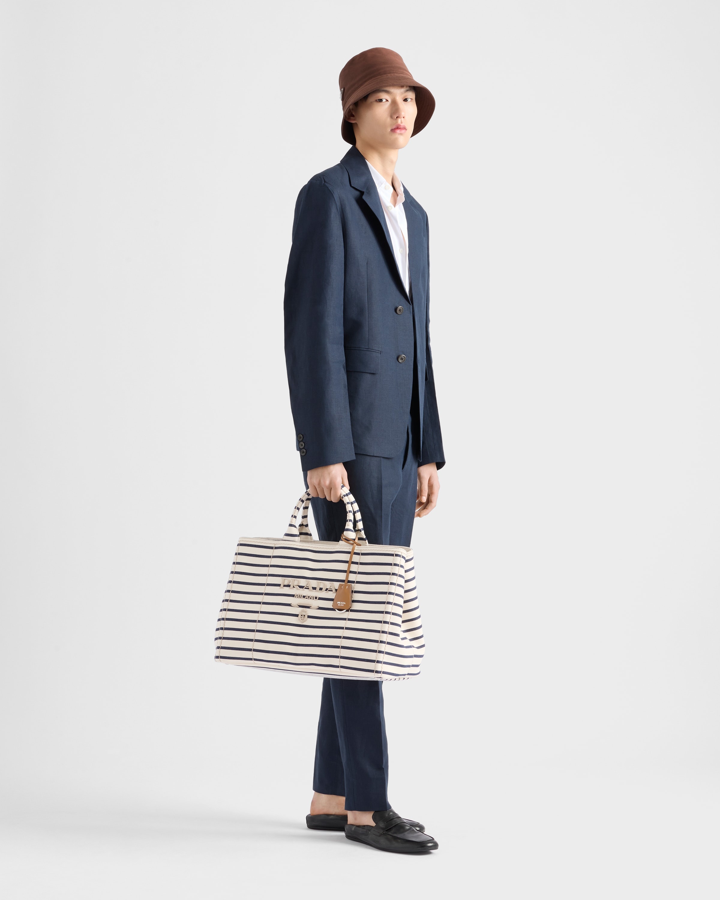 Striped canvas tote bag - 2