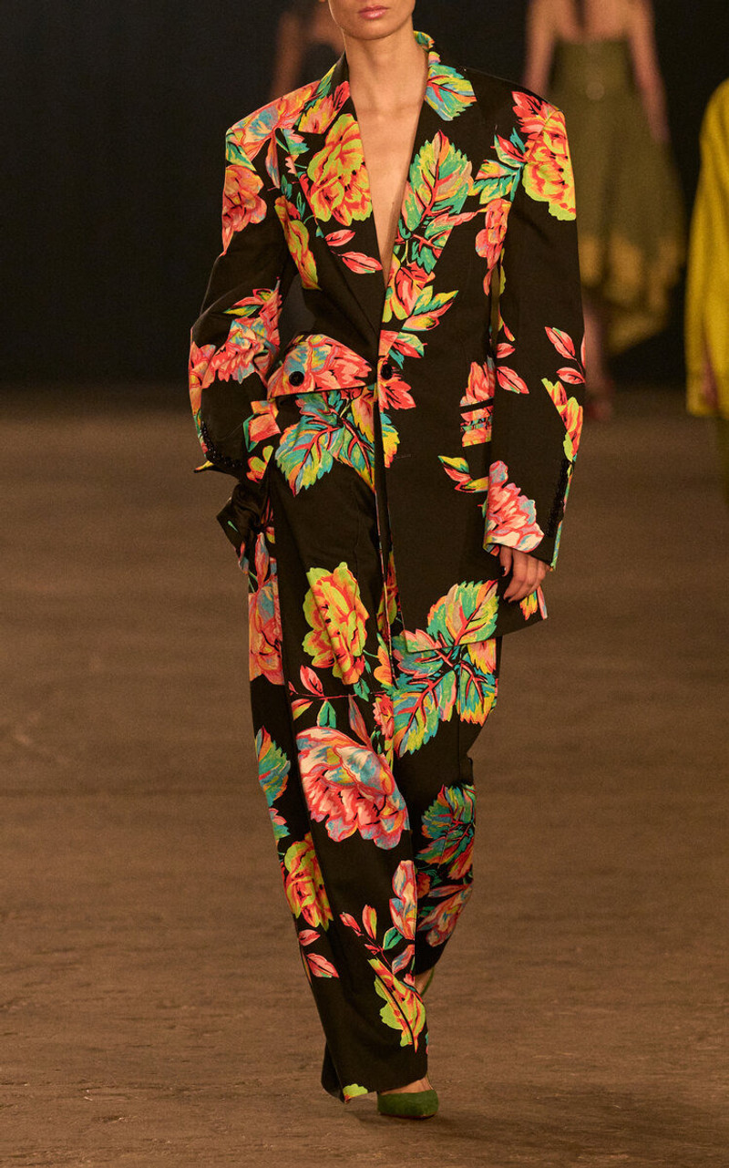 CHRISTOPHER JOHN ROGERS Printed Cotton Wide-Leg Pants multi outlook