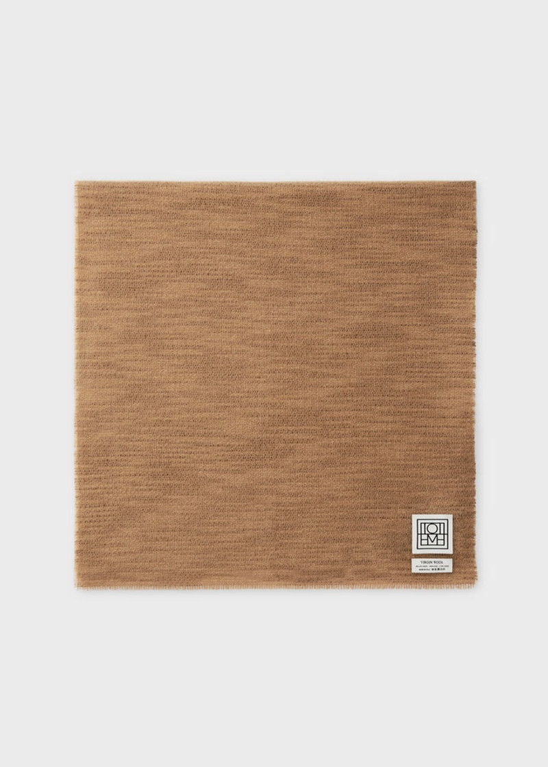 Classic wool scarf camel mouliné 5