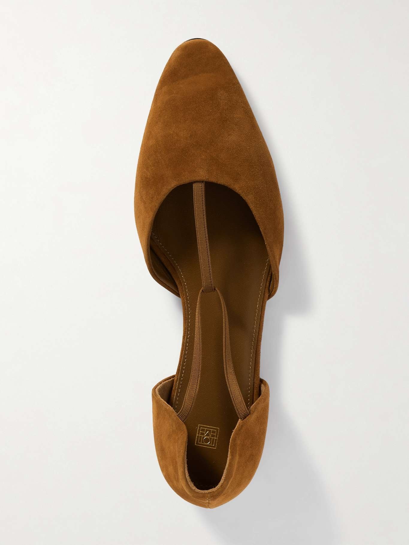 + NET SUSTAIN T-strap suede point-toe flats - 5