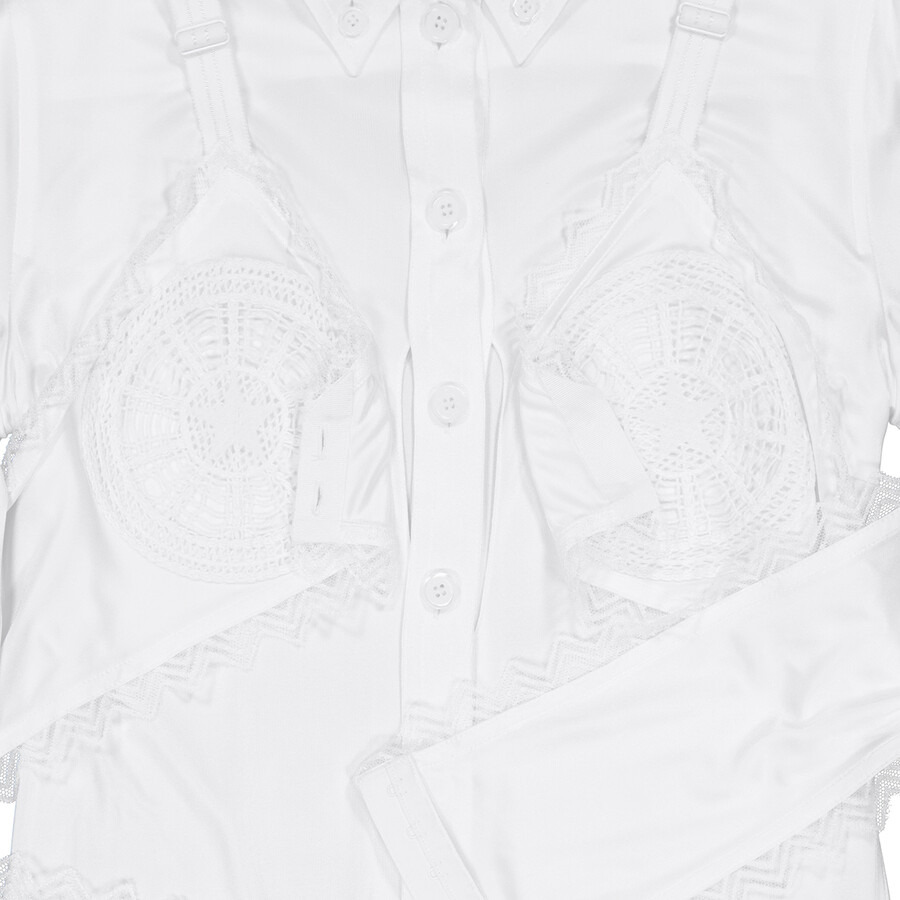 Burberry Long-Sleeved Button-Up Dress Openwork Inserts - 7