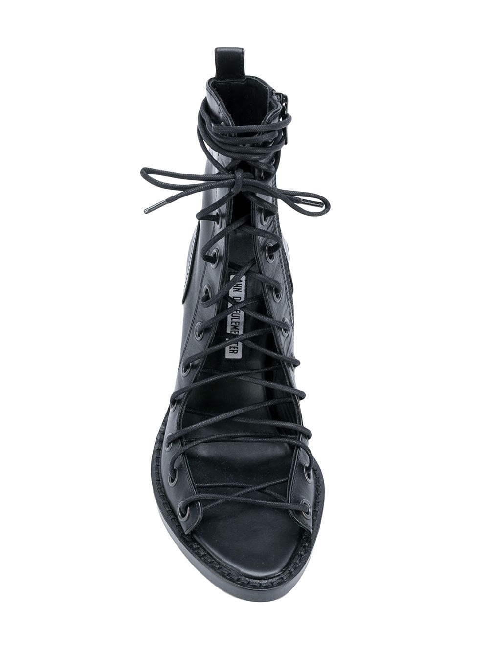 open lace-up ankle boots - 4