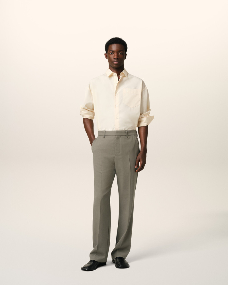 AMI Paris TAUPE WOOL STRAIGHT FIT TROUSERS outlook