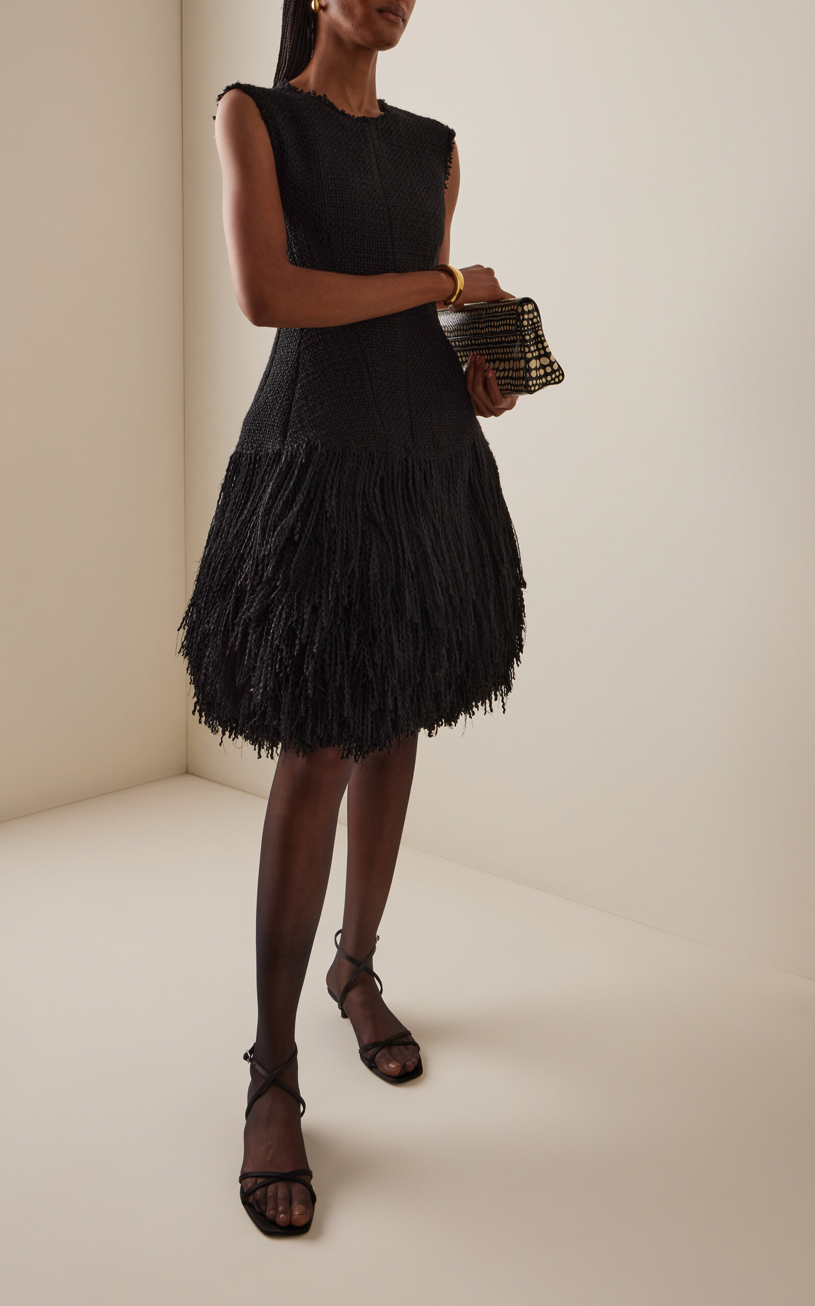 Talia Tweed Wool Mini Dress black - 3