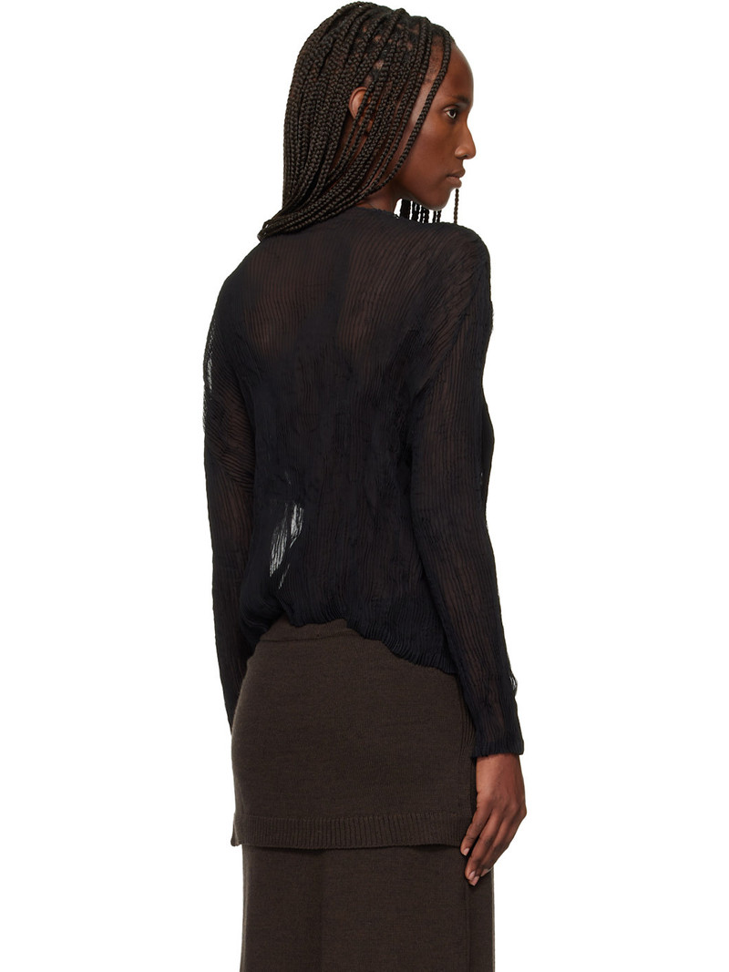 Black Chiffon Twist Cardigan 3
