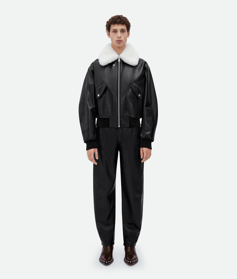 shearling collar leather jacket 4