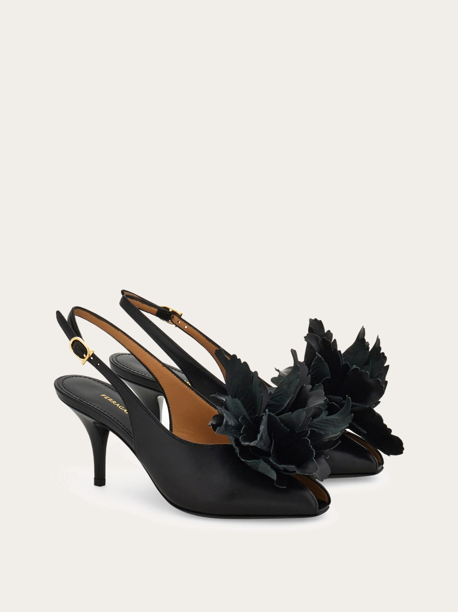 Flower embellished slingback - 2