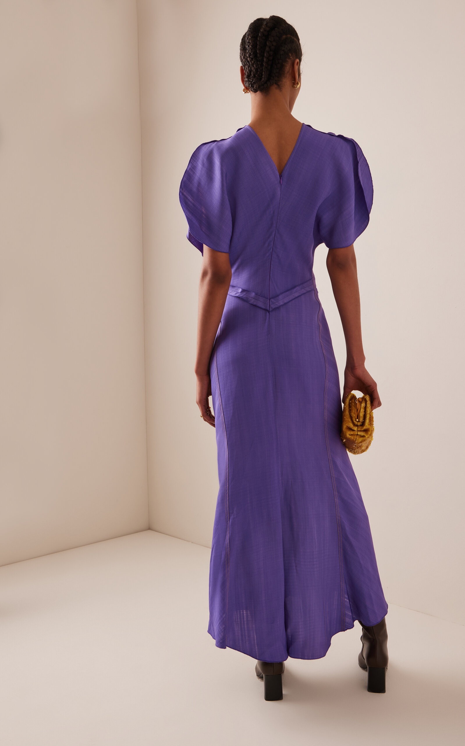 Gathered Midi Dress purple - 4