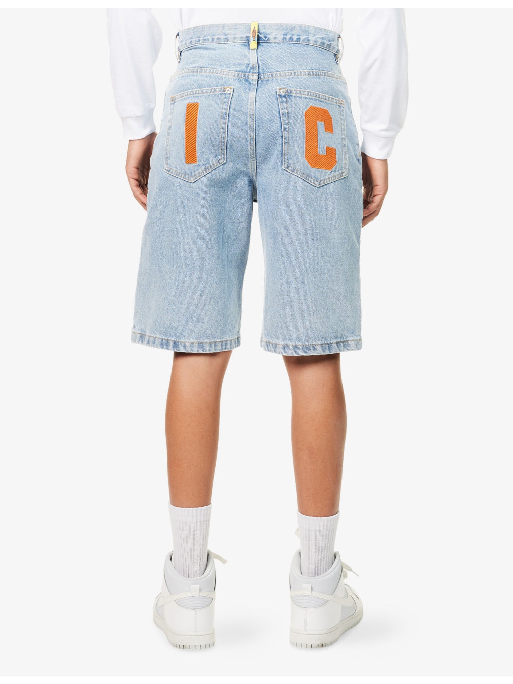 Running Dog Regular-Fit Faded Denim Shorts - 4