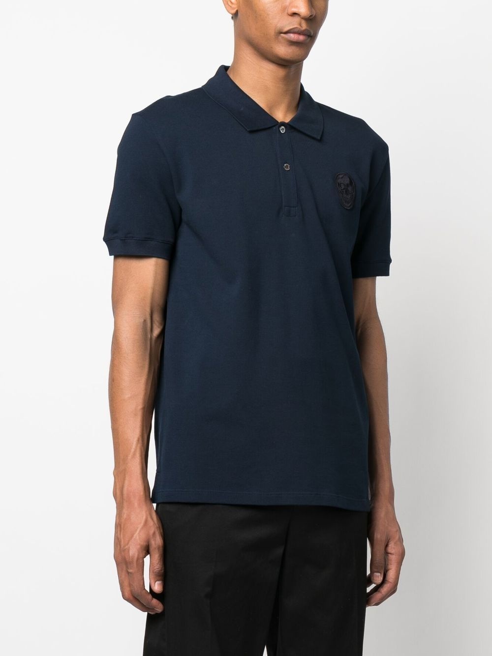 skull-patch polo shirt - 3