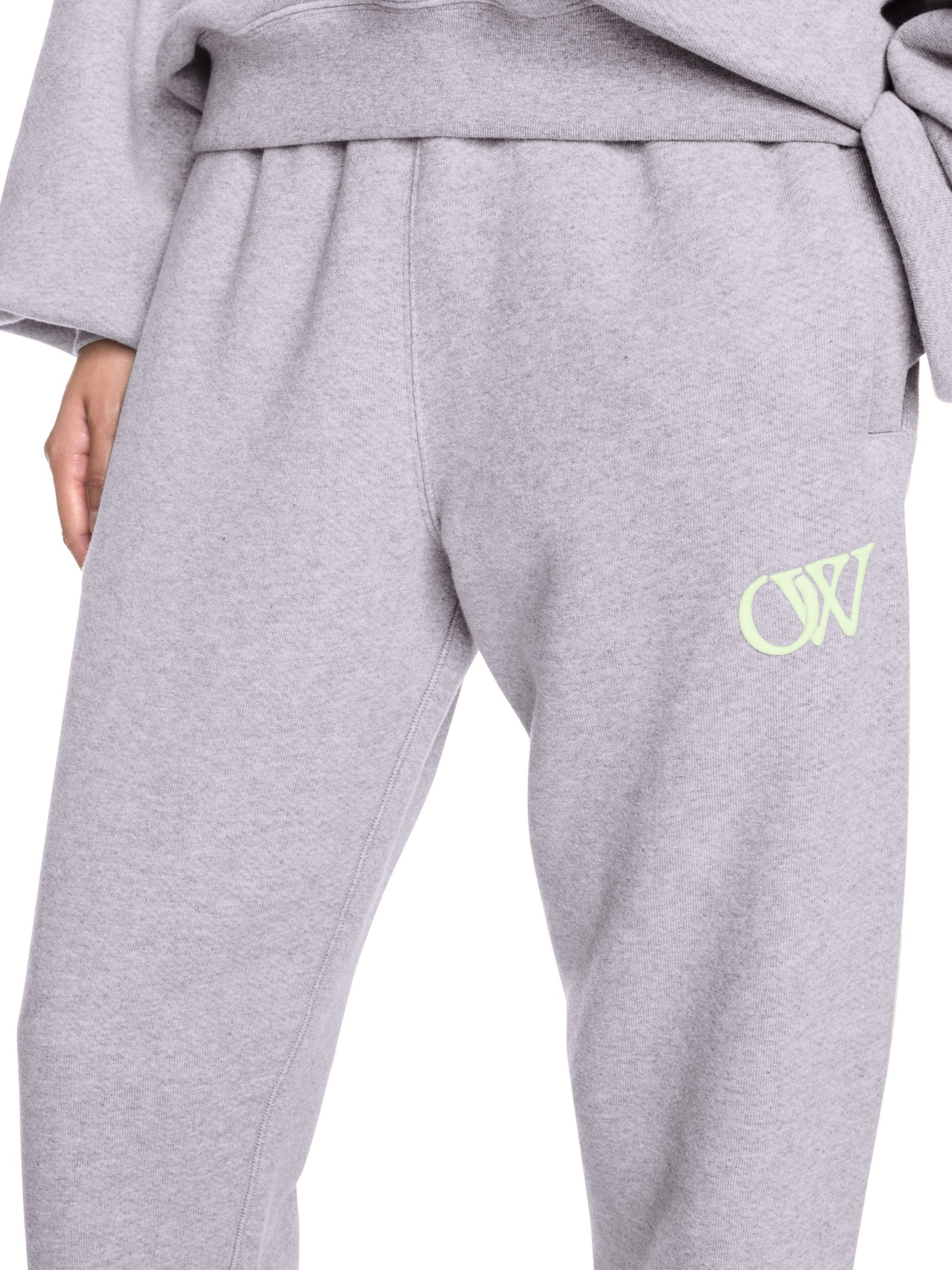 Gray Embroidered Ow Sweatpants - 6