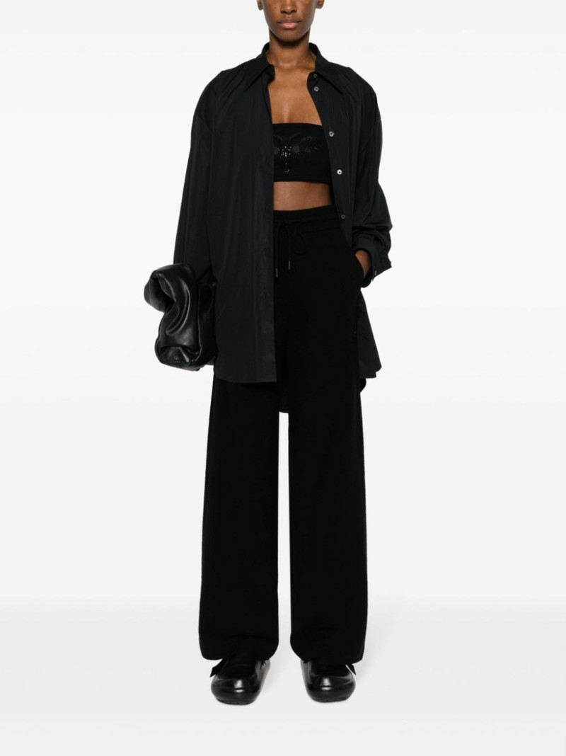 Max Mara floral-embroidered studded cropped top outlook