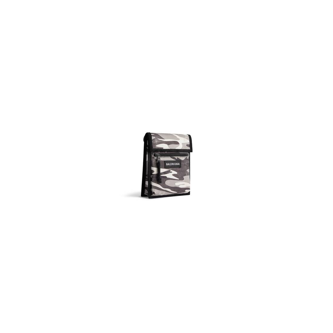 Men's Explorer Small Pouch With Strap Camo Print  in Grey - 2