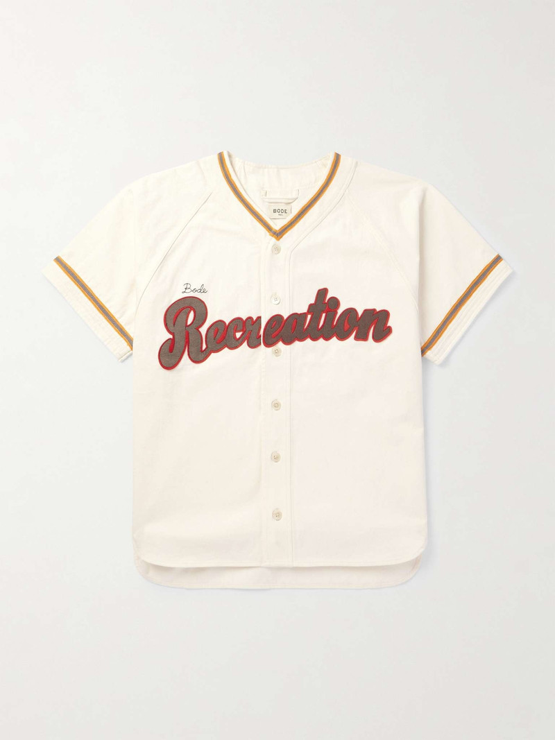 Logo-Embroidered Appliquéd Cotton-Drill 야구 셔츠 - 1