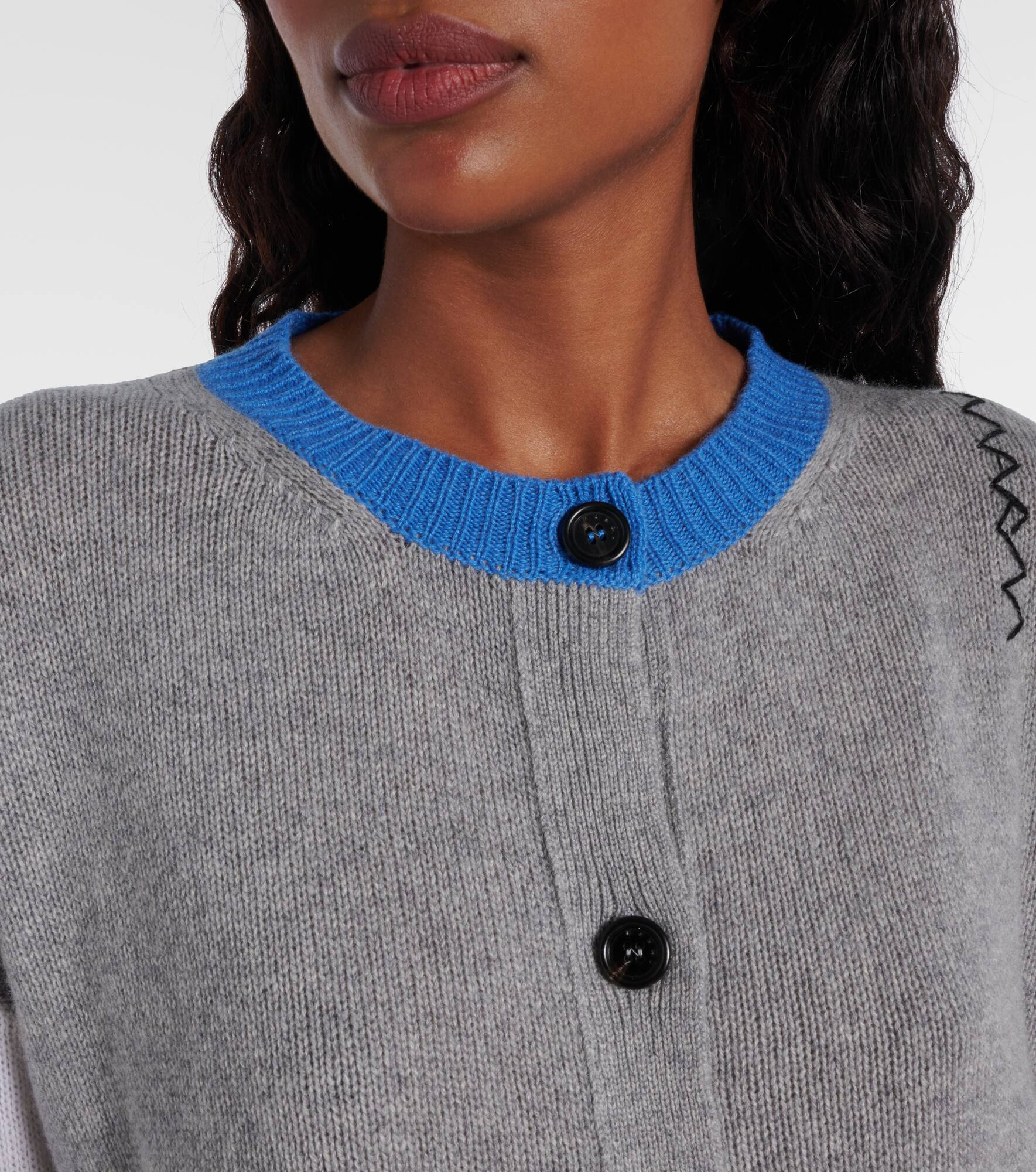 Colorblocked cashmere cardigan - 4