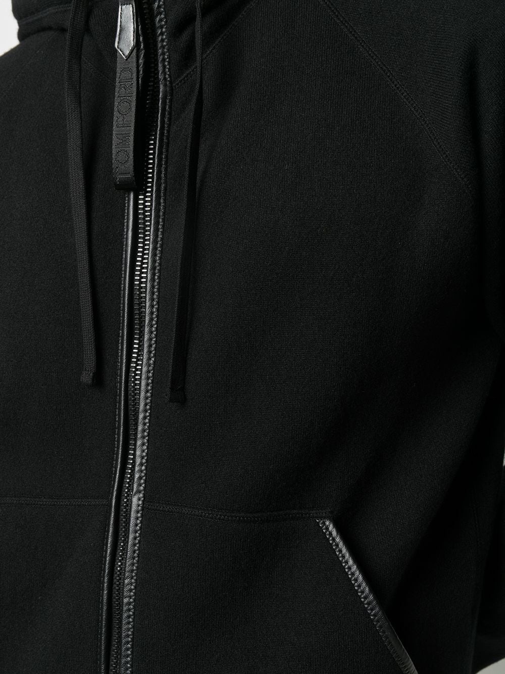 drawstring zip-front hoodie - 5