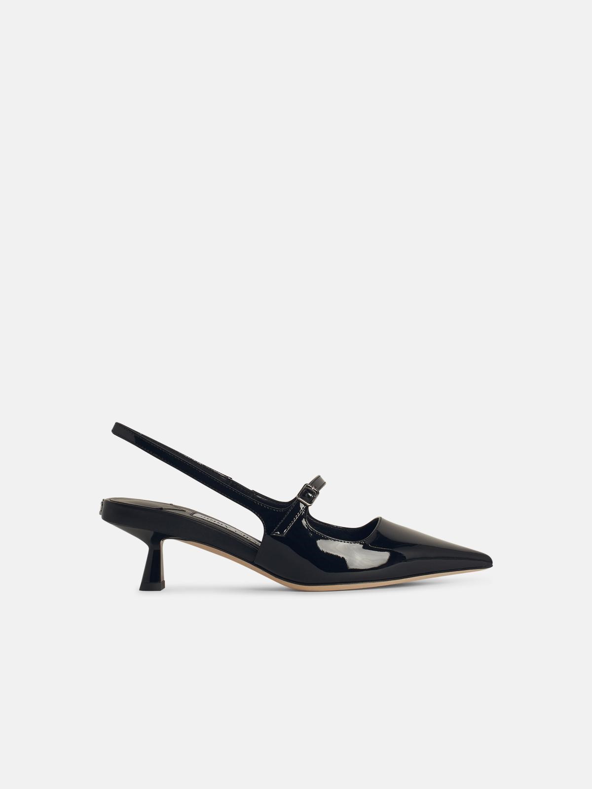 'DIDI' BLACK LEATHER SLINGBACKS - 1